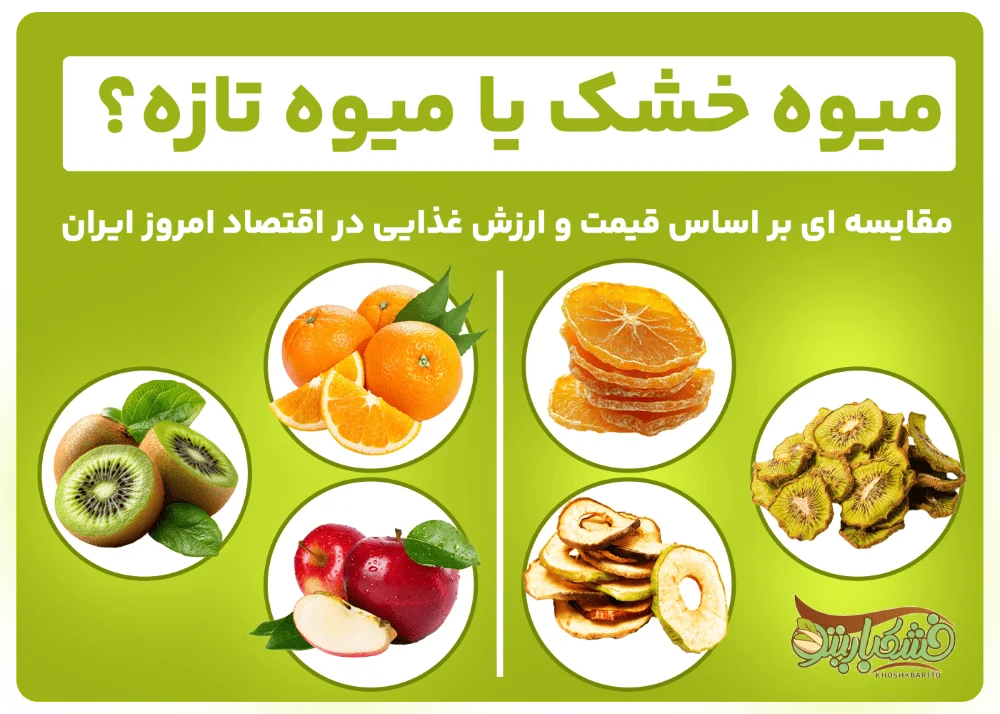 عکس میوه خشک یا میوه تازه؟ مقایسه ای بر اساس قیمت و ارزش غذایی در اقتصاد امروز ایران